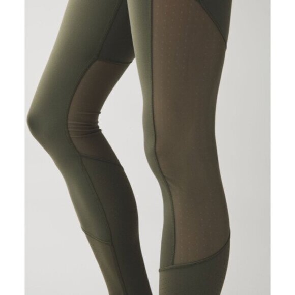 Lululemon Barre Star Pant Luon Fatigue Green Leggings size 6 Athleisure Yoga Gym - Picture 5 of 16